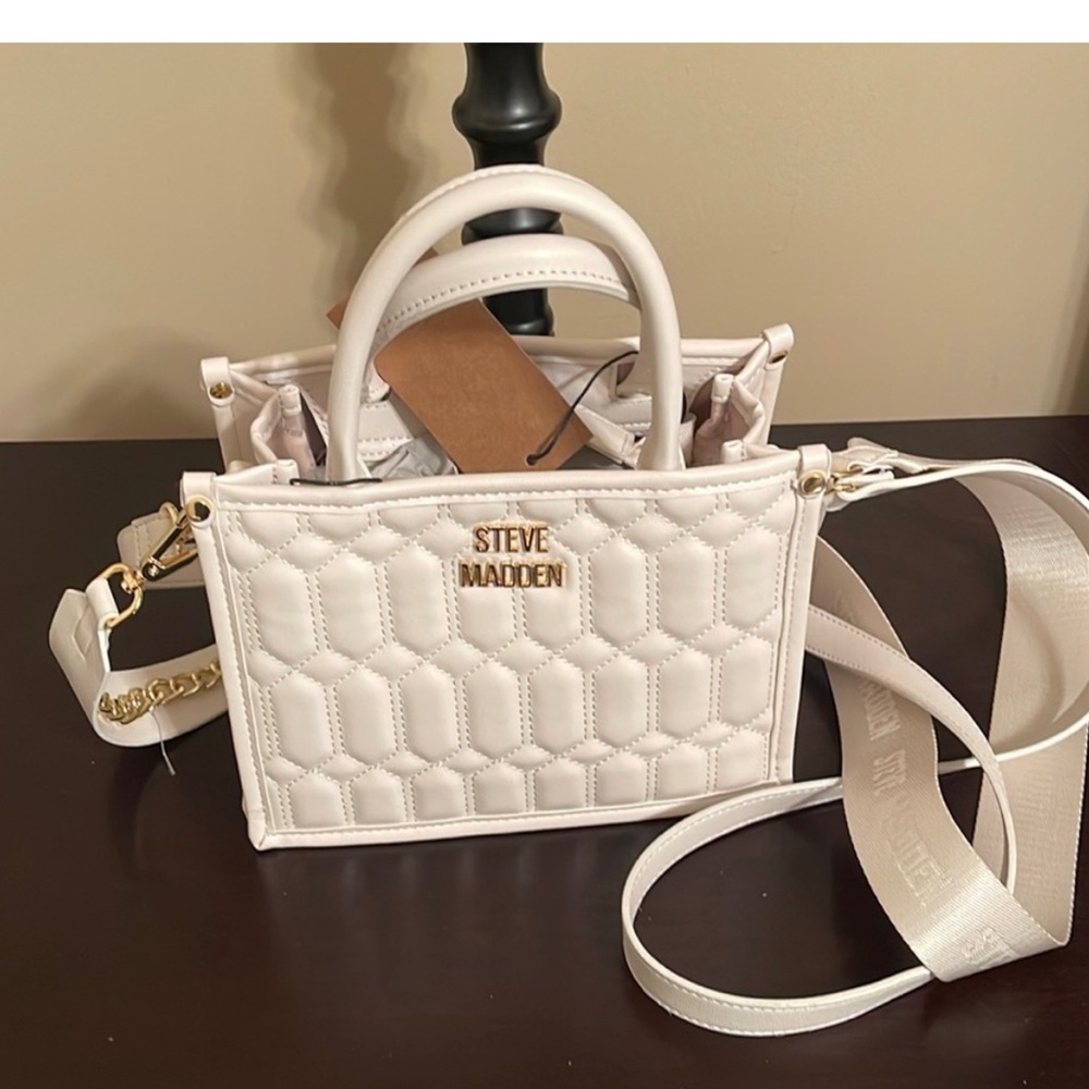 Steve Madden White Quilted Women's Bag
